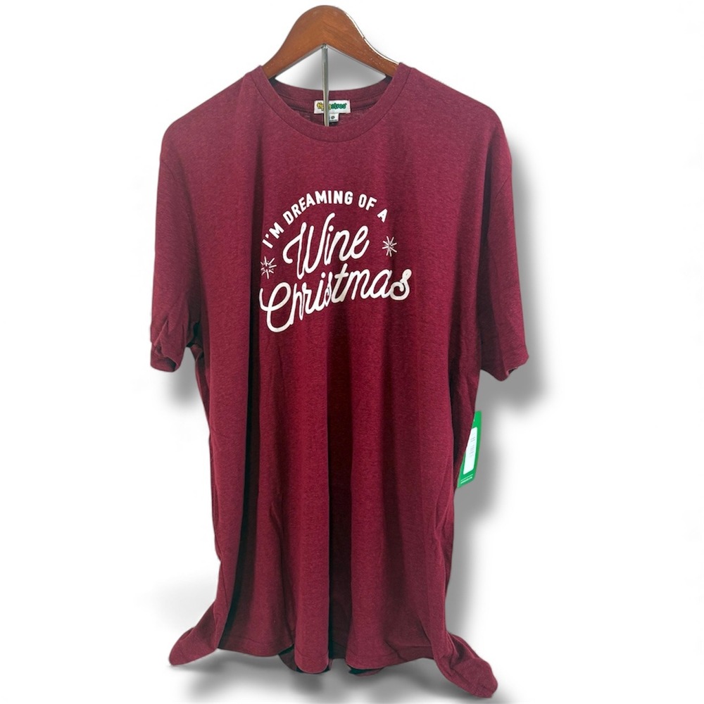 Tipsy Elves Graphic T-Shirt Women's 3XL Funny Holiday Wine‎ Christmas Tee Maroon